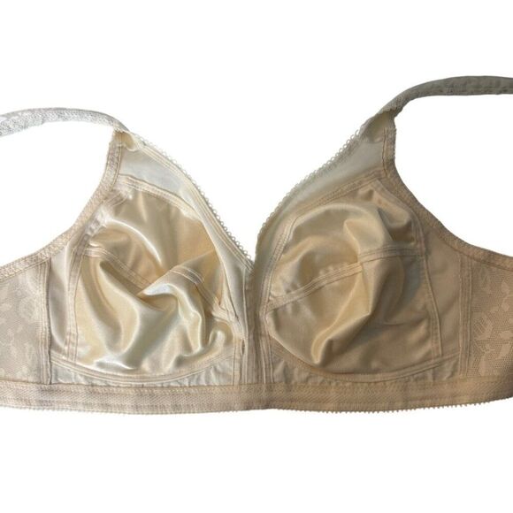 Playtex Womens Floral Soft Cup Bra 38C Beige Full Coverage Non-Wired Adjustable - Picture 6 of 7